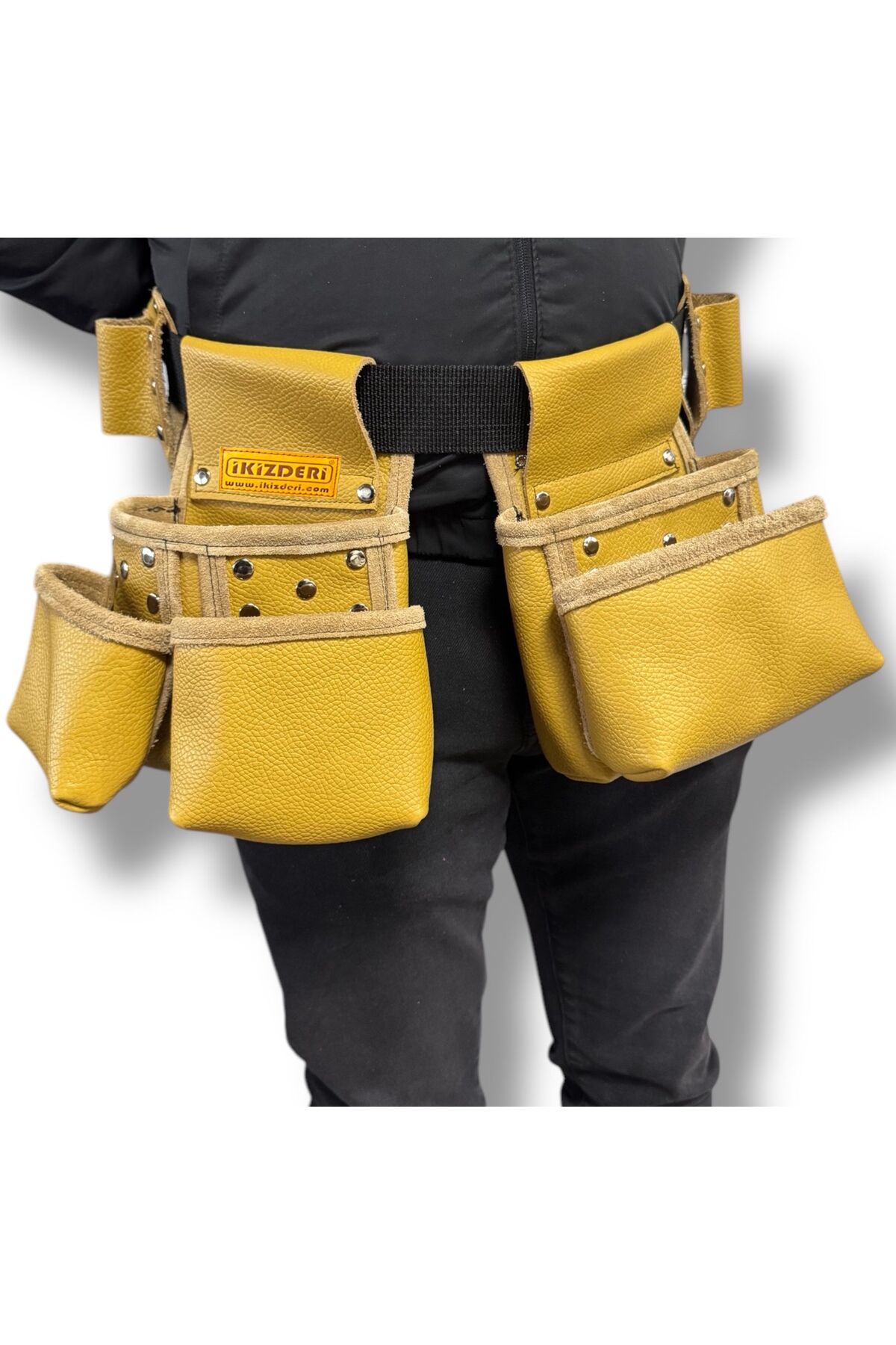 Multipurpose Waist-Type Leather Tool Apron Yellow – İkizderi