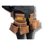 Multipurpose Waist-Type Leather Tool Apron Light Brown – İkizderi