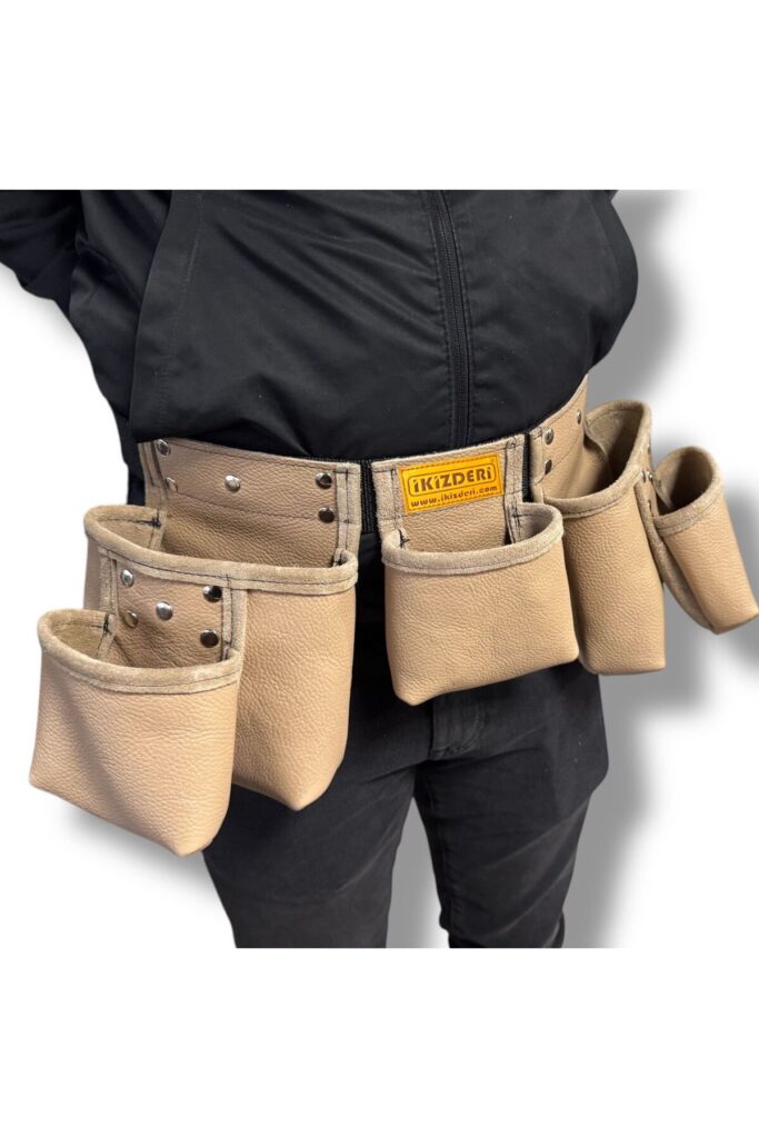 Five-pocket genuine leather apron – İkizderi