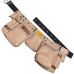 Functional Five-Compartment Leather Nail Apron Beige-Light Brown – İkizderi