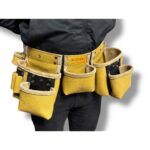 Functional Five-Pocket Leather Master Apron Yellow-Black – İkizderi