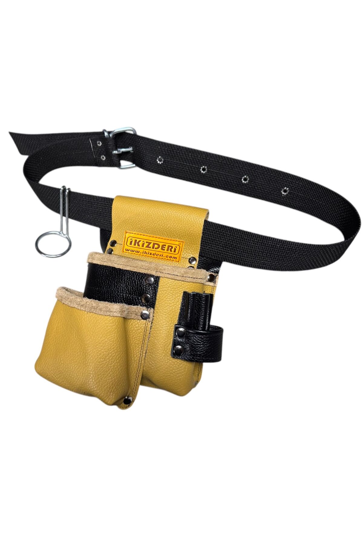 Electrician Genuine Leather Master Apron Yellow-Black – İkizderi