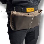 Two-Pocket Leather Nail Apron Brown – İkizderi