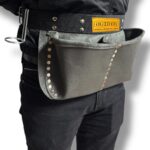 Two-Pocket Leather Nail Apron Grey – İkizderi