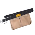 Two-Pocket Hand-Stitched Leather Nail Apron – İkizderi