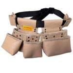 Multipurpose Wide Palaska-Belt Leather Tool Apron Grey-Black – İkizderi