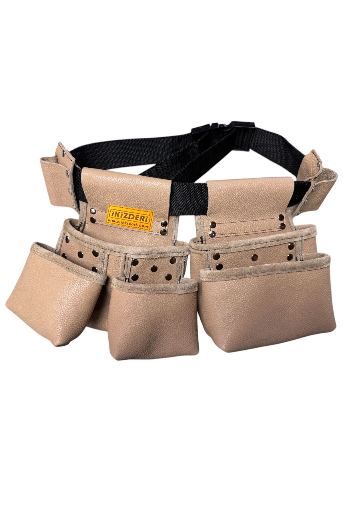 Multipurpose Wide Palaska-Belt Leather Tool Apron Grey-Black – İkizderi