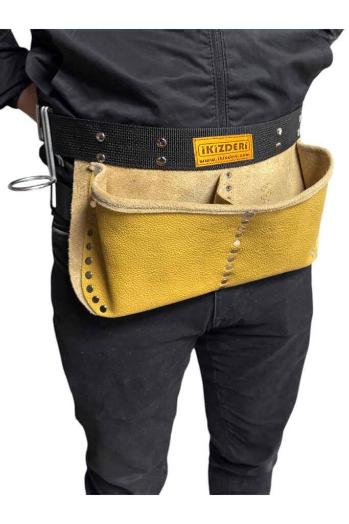 Two-compartment leather nail apron – İkizderi