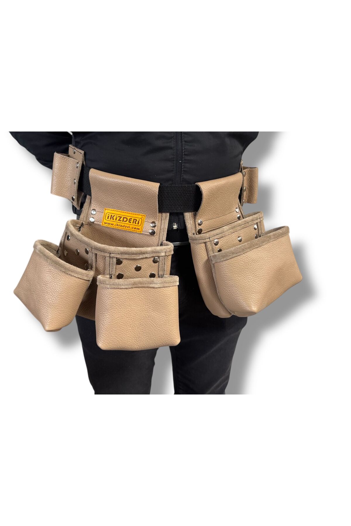Multipurpose Waist-Type Leather Tool Apron Beige – İkizderi