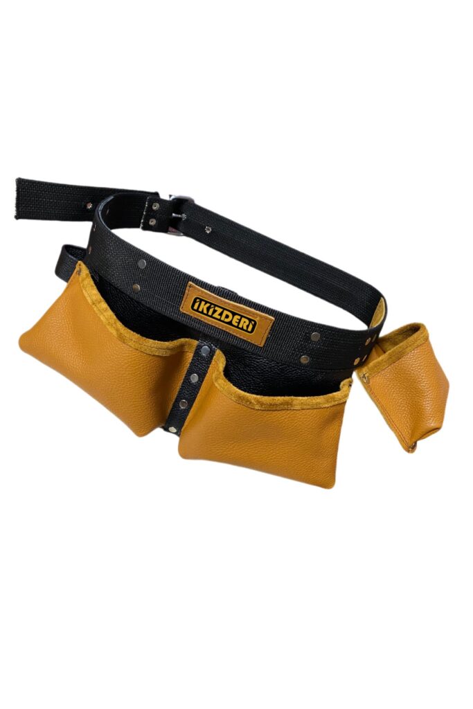 Palaska-belt three-pocket leather nail apron – İkizderi