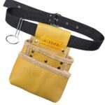 Functional Two-Compartment Multipurpose Leather Tool Apron Yellow – İkizderi