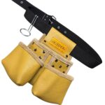 Functional Three-Compartment Multipurpose Leather Tool Apron Yellow – İkizderi
