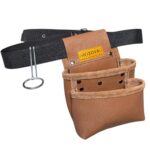 Functional Two-Compartment Multipurpose Leather Tool Apron side view – İkizderi