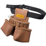 Multipurpose Leather Master Apron with Three Compartments side view – İkizderi