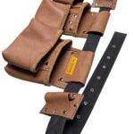 Multipurpose Waist-Type Leather Tool Apron Light Brown side view – İkizderi