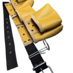Five-Compartment Genuine Leather Nail Apron side view – İkizderi