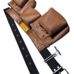 Five-Compartment Genuine Leather Nail Apron Classic Model side view – İkizderi