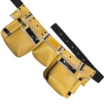 Functional Five-Pocket Leather Master Apron Yellow-Black side view – İkizderi