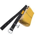 Two-Compartment Leather Nail Apron side view – İkizderi