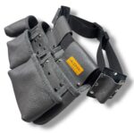 Multipurpose Grey Palaska-Belt Leather Tool Apron side view – İkizderi