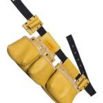Multipurpose Waist-Type Leather Tool Apron Yellow side view – İkizderi