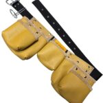 Five-Compartment Genuine Leather Nail Apron pocket detail – İkizderi