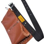 Two-Pocket Leather Nail Apron Red pocket detail – İkizderi