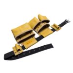 Multipurpose Waist-Type Leather Tool Apron Yellow waist belt and buckle detail – İkizderi