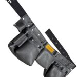 Functional 5-Pocket Leather Master Apron Grey-Black waist belt and buckle detail – İkizderi