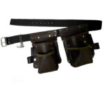 Wide-Pocket Genuine Leather Master Apron side view – İkizderi