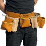 Palaska-Belt Five-Pocket Genuine Leather Nail Apron in use – İkizderi