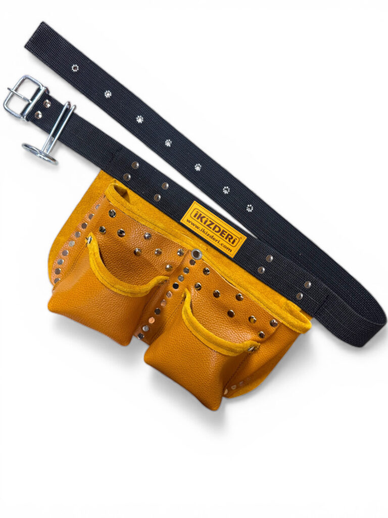 Palaska-belt tan leather nail apron – İkizderi